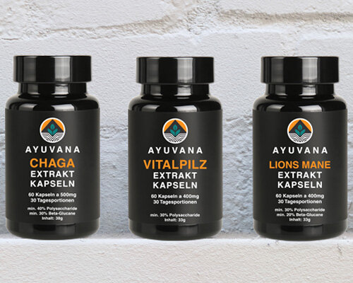 AYUVANA Vitalpilz Kapseln - Produktübersicht