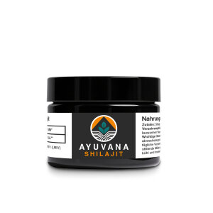Das gehaltvolle AYUVANA Shilajit mit viel...