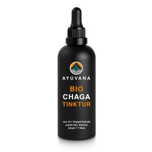 50ml AYUVANA Bio Chaga Tinktur in Miron- Violett-Glas mit...